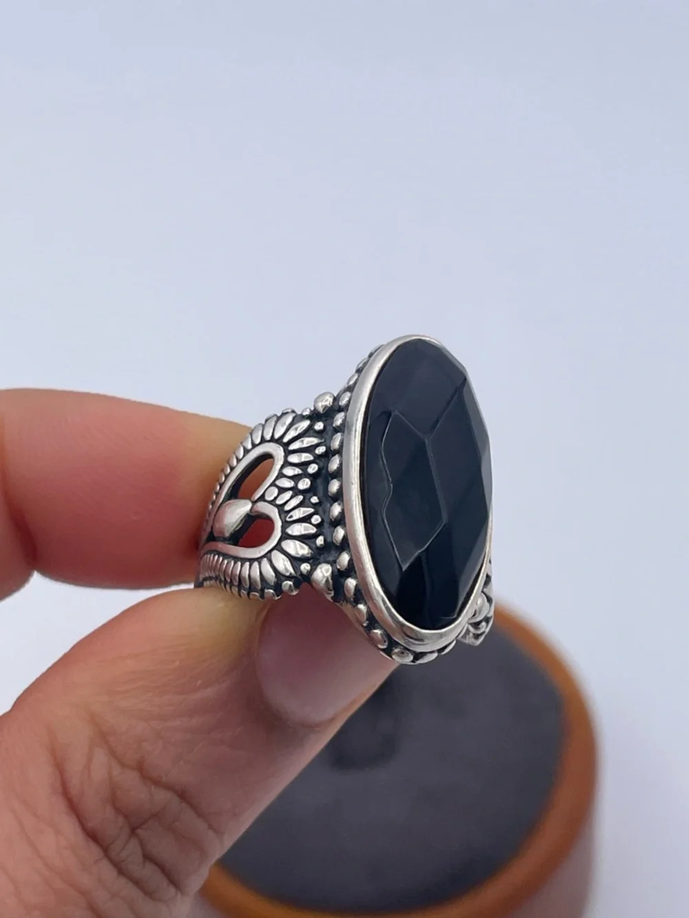 Carolyn Pollack Relios 925 Sterling Silver Onyx Statement Ring Southwestern
